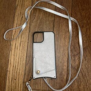 Stylish Silver Phone Case with Strap